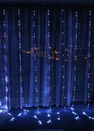 Гірлянда водоспад 2х2 метри | 200 led | холодний білий | дощ