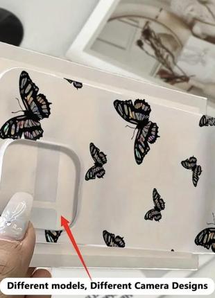 Панель 3d-бабочки для apple iphone 15 promax прозрачная 4