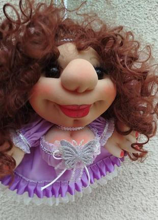 Кукла на удачу, кукла-оберег, кукла-удача,чулочная интерьерная кукла, кукла-попик, 30 см