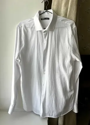 Акція 1+1=3! чоловіча біла бавовняна сорочка