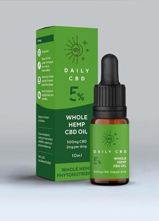 Масло кбд медицинское 5% whole hemp cbd oil. dailycbd олія медична