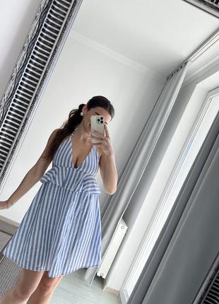 Літнє плаття сарафан в полоску з відкритою спиною zara4 фото