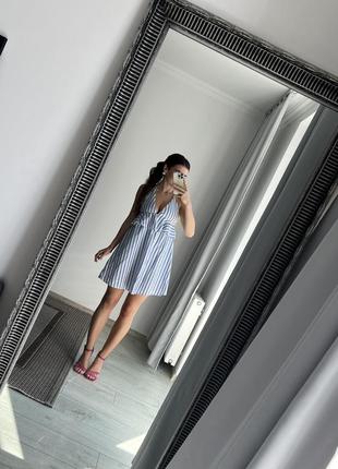 Літнє плаття сарафан в полоску з відкритою спиною zara3 фото