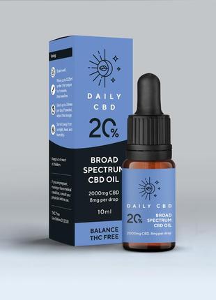 Масло кбд медицинское 20% broad spectrum cbd oil 10ml daily cbd. usa медична олія. розпродаж!