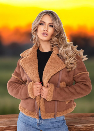 Женская дубленка баранчик