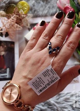Серебряная кольца 💍с золотом 💎и синим альпинитом💙