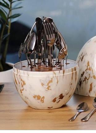 Набір столових приборів з нержавіючої сталі 24 штуки, мармур набор столовых приборов мрамор