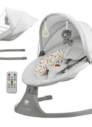 Крісло-гойдалка шезлонг kinderkraft lumi 2 light grey