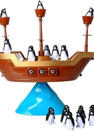 Настольная игра пиратский корабль с пингвинами, пингвинопад