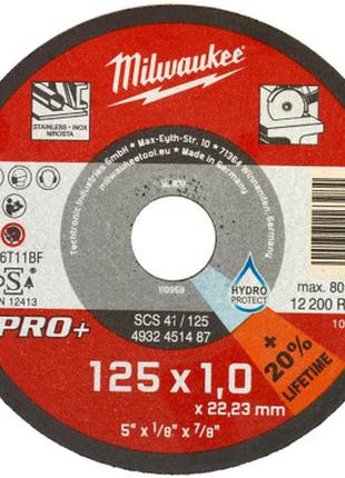 Круг отрезной milwaukee по металлу scs 41/125х1 pro+, 125мм (4932451487) dd