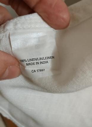 Белая рубашка  размер м, состав 💯 лен8 фото