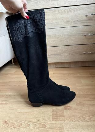 Сапоги замшевые