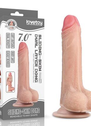 Фалоімітатор з крайньою плоттю на присосці (17,5 см)