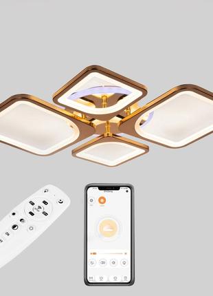 Стельова led люстра, світлодіодний світильник sunlight золото 5631/2+2 r