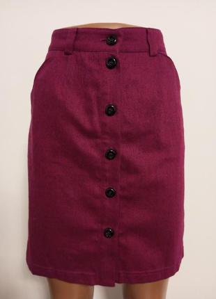 Вискозная юбка 36%шерсти с карманами