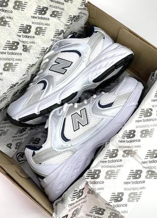 New balance 530 (белые с темно/синим)