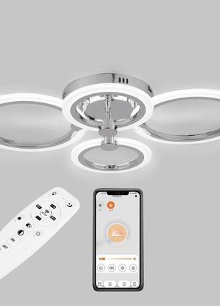Стельова led люстра, світлодіодний світильник sunlight хром 5333/2+2