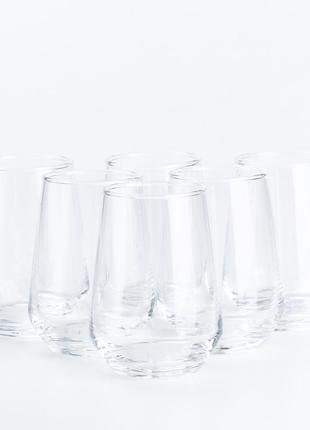 Стакан для воды и сока набор 6 штук высокий стеклянный прозрачный