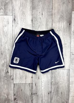 Nike шорты m размер винтажные футбольные синие оригинал