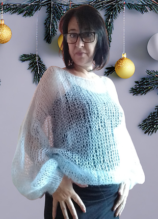 Вязаная паутинка из кид мохера 2