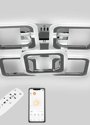 Стельова led люстра, світлодіодний світильник sunlight w8036/4+1b сr