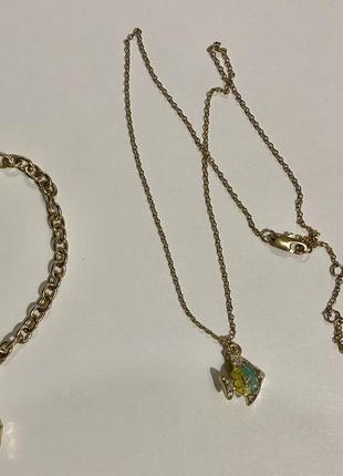 Набір браслет і ланцюжок  з рибками