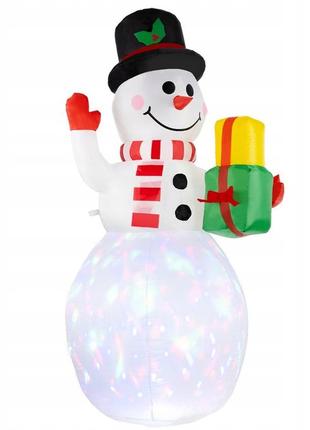Рождественский надувной снеговик с led подсветкой уличный 155см (22625)