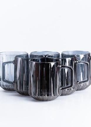 Чашка для чая и кофе 310 (мл) набор 6 штук из стекла 96 (мм)