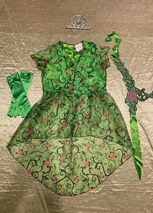 Шикарне плаття карнавальний костюм супергел supergirl отруйний плющ на 8-10 років