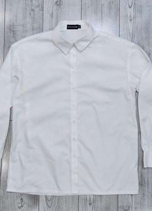 Класична жіноча біла сорочка з довгим рукавом від prettylittlething зі 100% бавовни