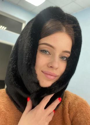 Шикарний капор норка, хутро під норку на флісі