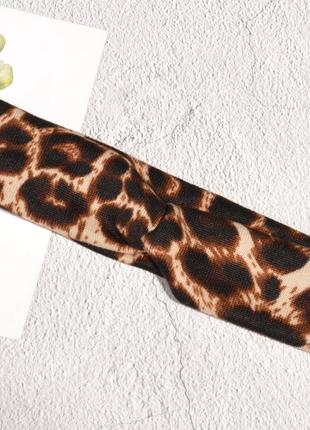 12-262 пов'язка на голову з леопардовим принтом повязка для волос