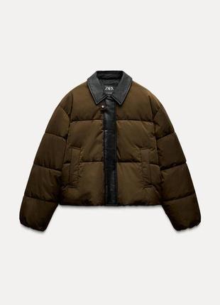Коротка стьобана куртка zw collection zara