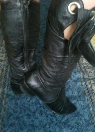 Кожаные зимние сапоги на натуральном меху