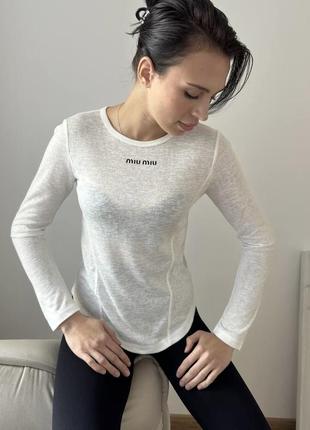 Брендовый полупрозрачный лонг лонгслив