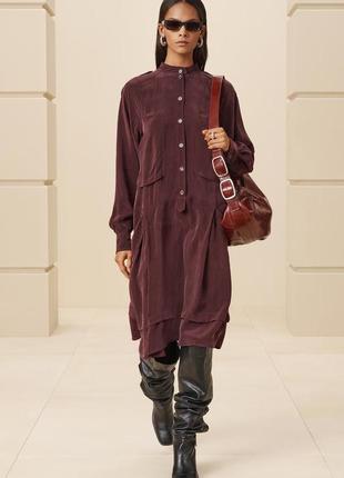 Бордовое платье женское вискоза лиоцелл zara new