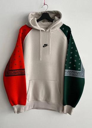 Брендовая мужская кофта / качественная кофта nike в бежевом цвете