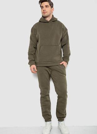 Спортивный костюм мужской на флисе, цвет хаки, 177r235