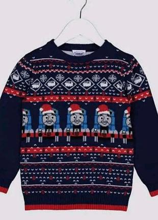 Свитер детский шерстяной новогодний  3-4 года thomas&friends тёплый свитер на мальчика рождественский 98-104 см