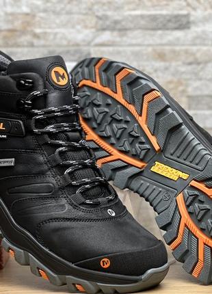 Кроссовки кожаные термо, спортивные ботинки merrell trekking waterproof gtx