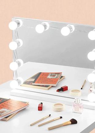 Led підсвічування для дзеркала з регулюванням яскравості та usb / світлодіодні лампочки 10 шт для гримерного дзеркала