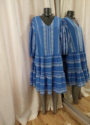 Ярусное с объемными рукавами платье 👗