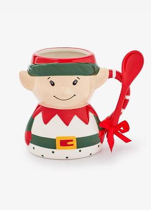 Чашка pepco elf christmas mug + spoon 470 ml