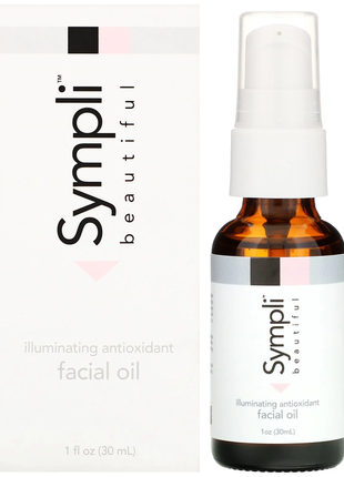 Sympli beautiful, освітлююча антиоксидантна олія для обличчя з оліями арганії, марули, шипшини й апе