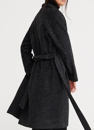 Пальто темно серое от reserved с 30% шерсти / шерсти / wool