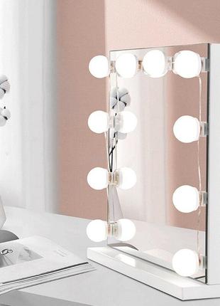 Led підсвічування для дзеркала з регулюванням яскравості та usb / світлодіодні лампочки 10 шт для гримерного дзеркала