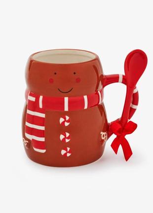 Чашка pepco gingerbread man christmas mug & spoon 600ml