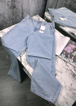 Джинсы средняя посадка м-l / джинси середня посадка зара zara m-л