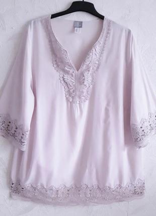 Нарядная блуза из искусственного шелка,  58-60-62, гипоаллергенный полиэстер, fair lady