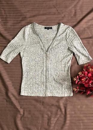 Футболка в рубчик на блискавці new look